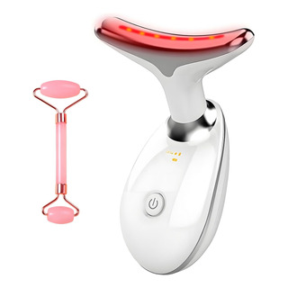 Cuello Cara Belleza Aparato Masajeador Luces Rojas Vibración Cuello Cara Belleza Aparato Masajeador Luces Rojas Vibración