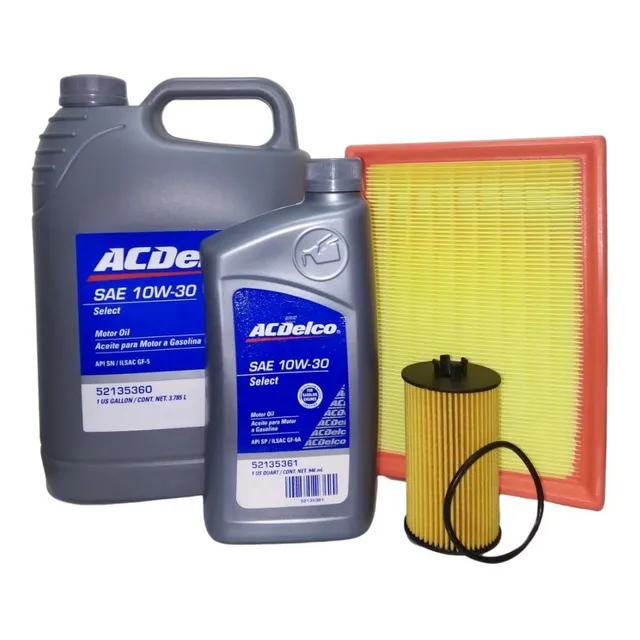 Kit Cambio Aceite Chevrolet Sonic 10w-30 Acdelco + 2 Filtros