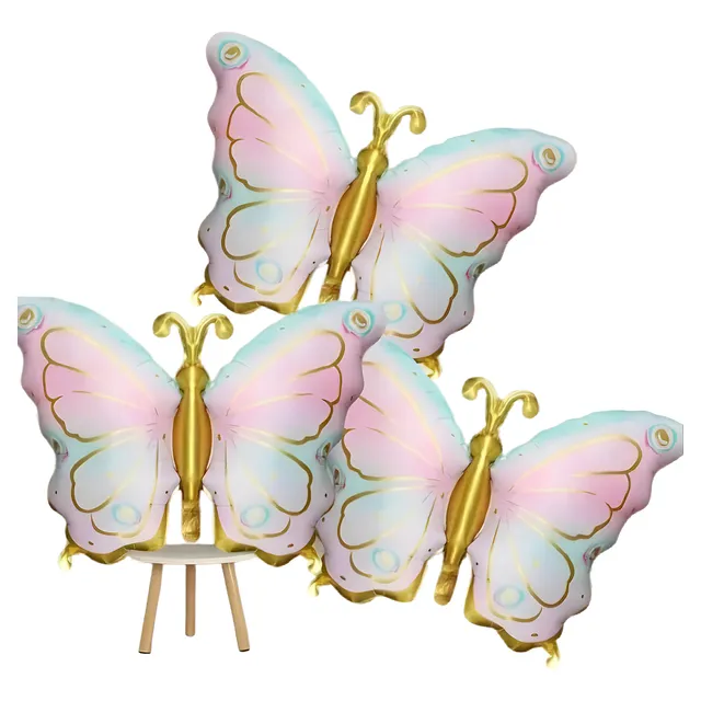 Globos Metalizados En Forma De Mariposas Rosa Para Fiestas