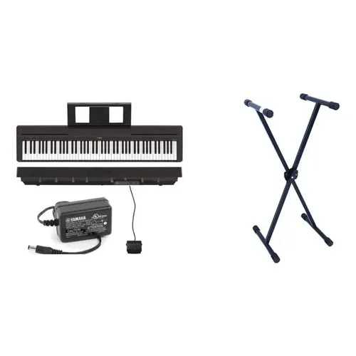 Piano Digital P-45 Preto Yamaha P45 Com Fonte | Frete grátis