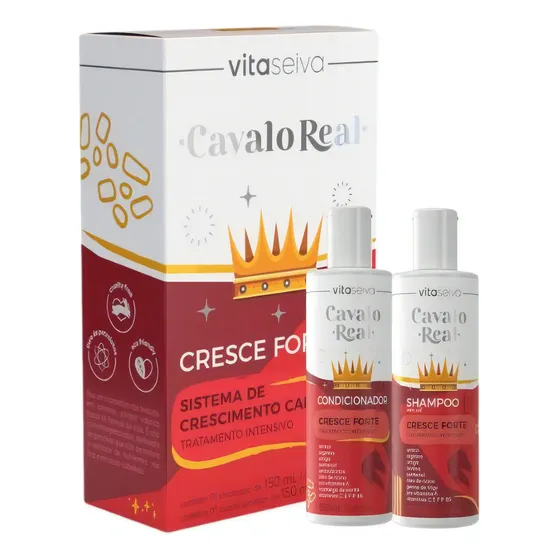 Kit Crescimento Capilar Cavalo Real Cresce Forte Vita Seiva