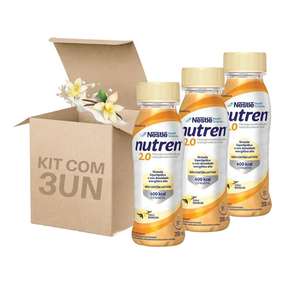 Nutren 2.0 Nestlé, Kit Com 3 (sabor Baunilha 200ml) Promoção