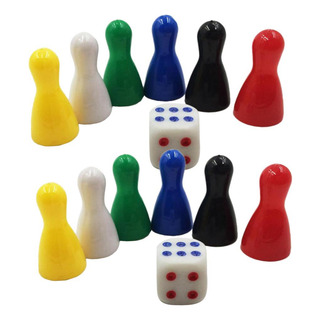 12x Piezas De Piezas De Peones De Plástico Multicolor 12x Piezas De Piezas De Peones De Plástico Multicolor