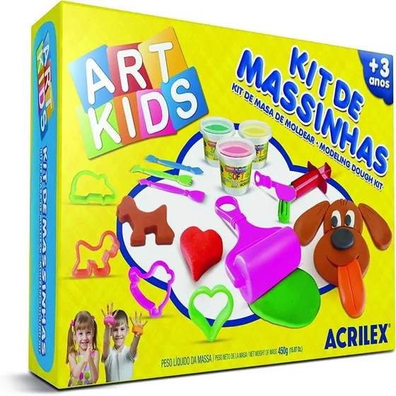 Kit Massinha De Modelar Infantil N. 4 Art Kids 450g Acrilex