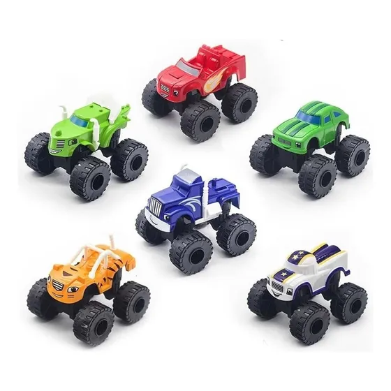 Blaze Monster Machines Kit Com 6 Carrinhos Fricção Brinquedo
