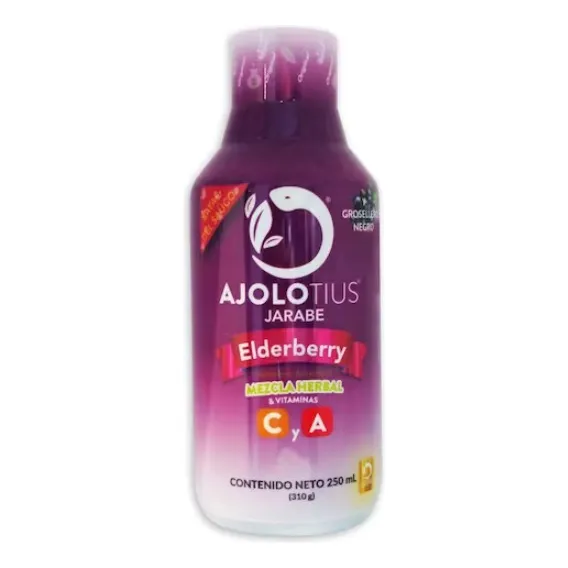 Jarabe Ajolotius Elderberry Suplemento Vitamina C Y A 250ml