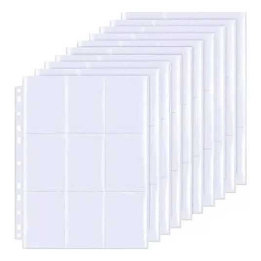Hojas 9 Bolsillos Cartas Pokemon Yugioh Laminas Panini. X20