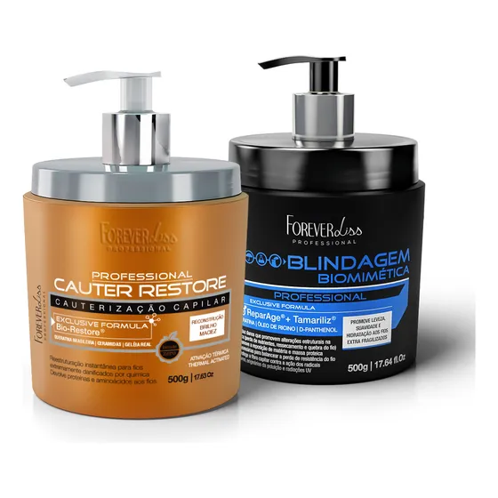 Kit Cauterização Capilar Com Blindagem Biomimética 500g