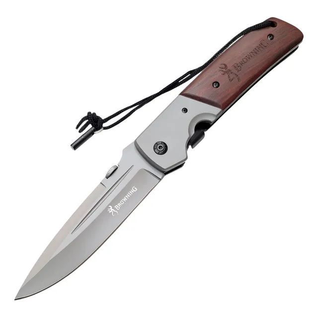 Cuchillo De Caza Br Grande Mango De Madera Hoja Inox 5 Mm