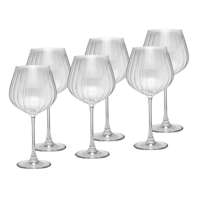 Cj 6 Taças De Vinho De Cristal Columba Optic 640ml - Wolff Cj 6 Taças De Vinho De Cristal Columba Optic 640ml - Wolff