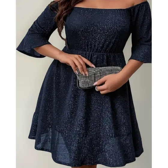 Vestido Fiesta Lurex  Talle 2 A 4xl Brillo Grande Especial