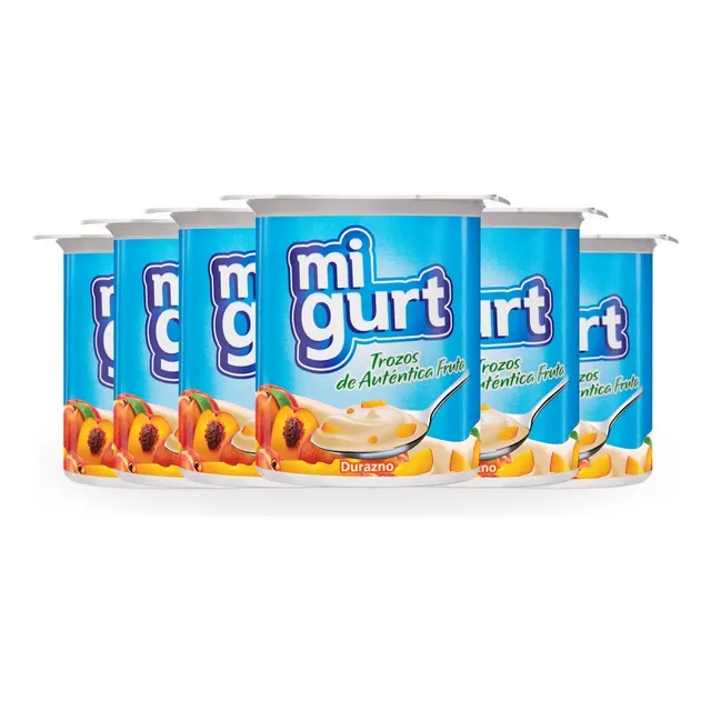 Yogurt Migurt Durazno 125g Pack 6und