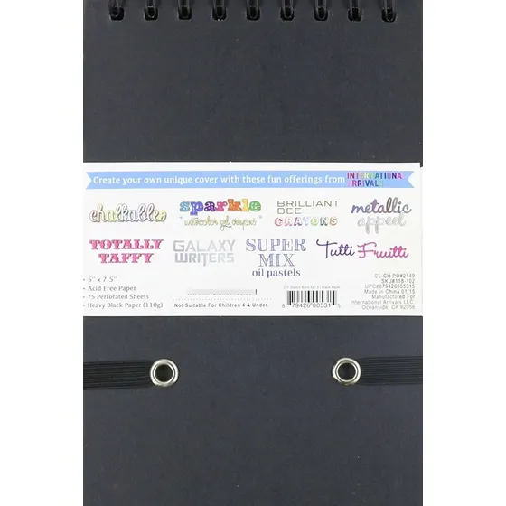 Ooly Cuaderno Boceto Para 5 7.5 Papel Negro Libro Dibujo