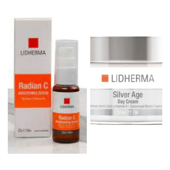 Lidherma X2 Nuevo Silver Age Crema Dia Y Radian C Serum 