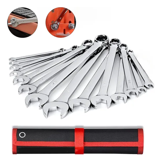 Jogo Chave Combinada 14 Pçs 8 A 24mm Boca Estrela Aço Cromo