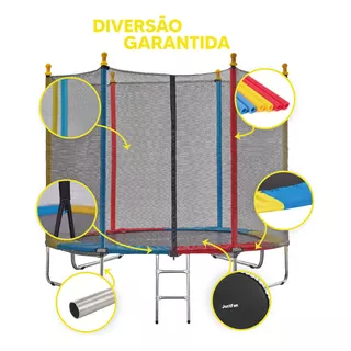 Protoys Cama ElĂĄstica 244 Cm 160cm Trampolim Colorido Protoys Cama ElĂĄstica 244 Cm 160cm Trampolim Colorido