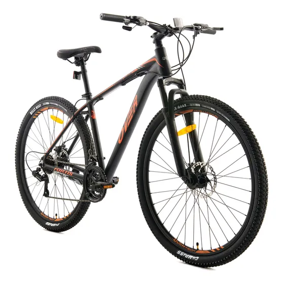 Bicicleta Mtb Overtech Fortis R29 Aluminio Full Shimano, 21 Velocidades, Freno A Disco, Con Suspensión, Color Negro/Naranja, Tamaño Del Cuadro M