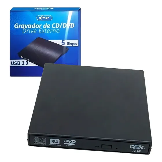 Dex Drive Externo Slim Usb Gravador leitor Preto USB