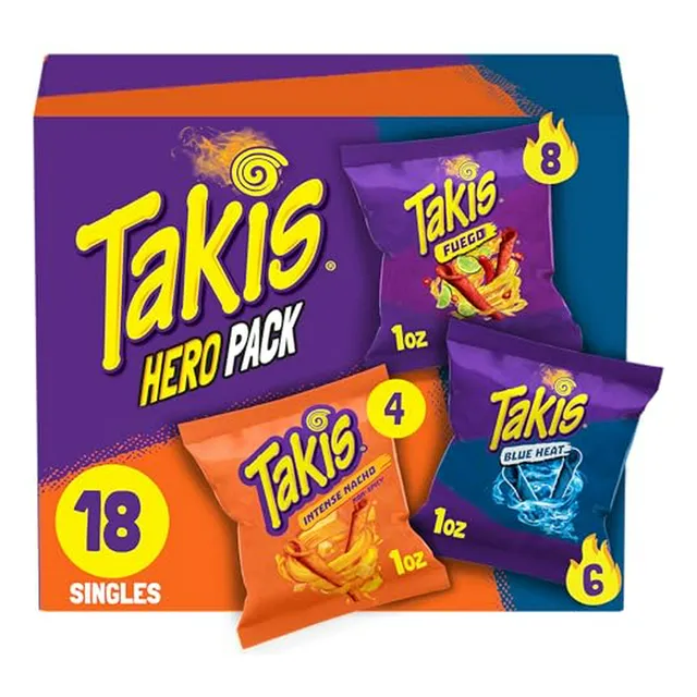 Takis Paquete Variado 18 Pcs - Sabor Fuego, Blue Heat, Nacho