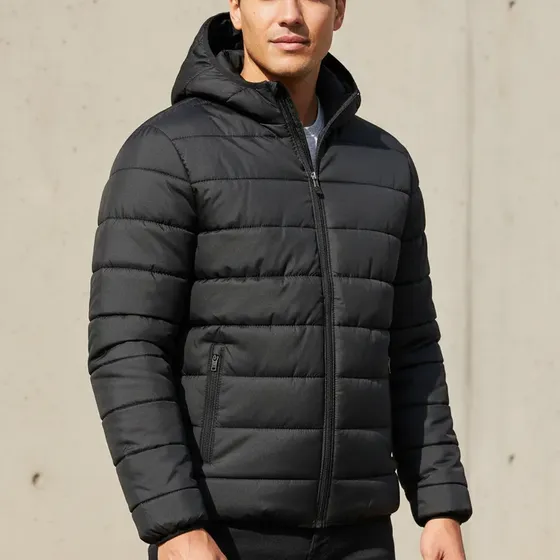 Campera Inflable Hombre Invierno Abrigo Liviana Con Capucha