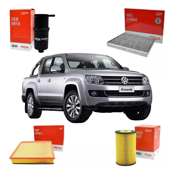 Kit 4 Filtros Amarok 2.0 2010 2011 2012 2013 2014 2015 -wega