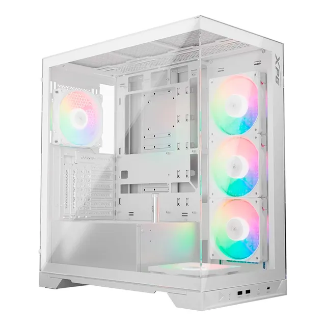 Gabinete Gamer XPG INVADER X ATX Media Torre 5 Fan Cristal Templado USB-C Blanco