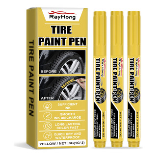 Pluma De Pintura Amarilla Para Neumáticos De Coche W, 3 Ml, Pluma De Pintura Amarilla Para Neumáticos De Coche W, 3 Ml,