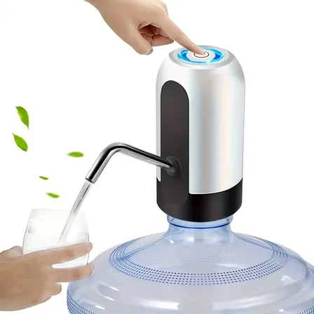 Dispensador Eléctrico Para Bidón Recargable Usb Blanco