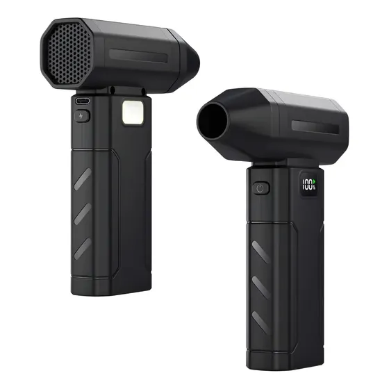 Mini Soprador Ar Violent Fan X8 Turbo Com Display E Led Preto
