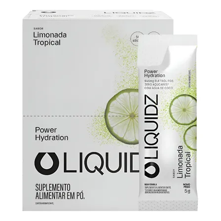 Liquidz Eletrólitos Isotônico Zero Açúcar 14 Sachês Limonada