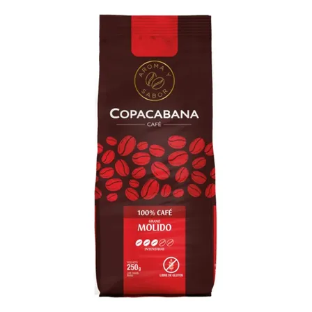 Cafe Molido aroma y sabor bolsa 250g Copacabana