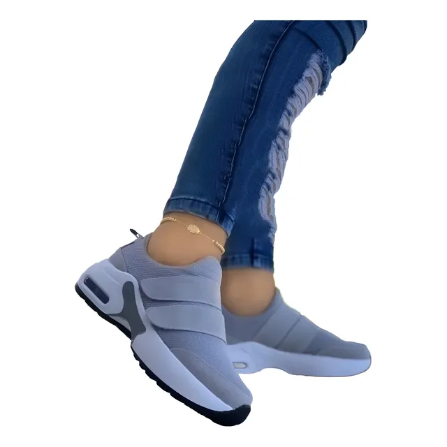 Zapatillas Doble Cierre Dama Zapatos Cómodo Deportivo Casual