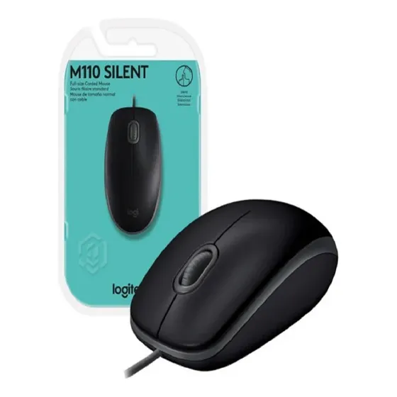 Mouse Optico Usb Logitech M110 Silent Confortable Con Cable