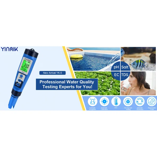 Medidor De Ph / Tds / Ec / Temperatura / Salinidad 5 En 1 Yi