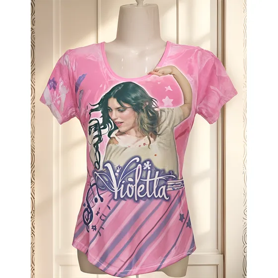 Remera Personaje  Violeta Tini   Diseños Surtidos T 10,12,14