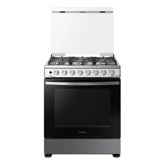 Cocina A Gas 6 Hornallas Samsung Nx52a5411cs Rejilla Hierro Color Gris