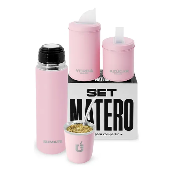 Set Equipo Matero Sumate Termo 500ml Mate Latas Bombilla