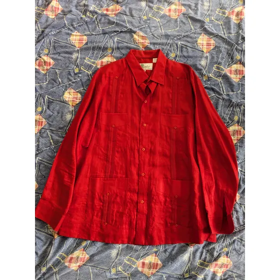 Se Vende Guayabera Para Caballero Color Rojo Talla Xl