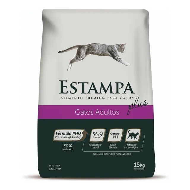 Estampa Plus alimento para gato adulto bolsa 15kg