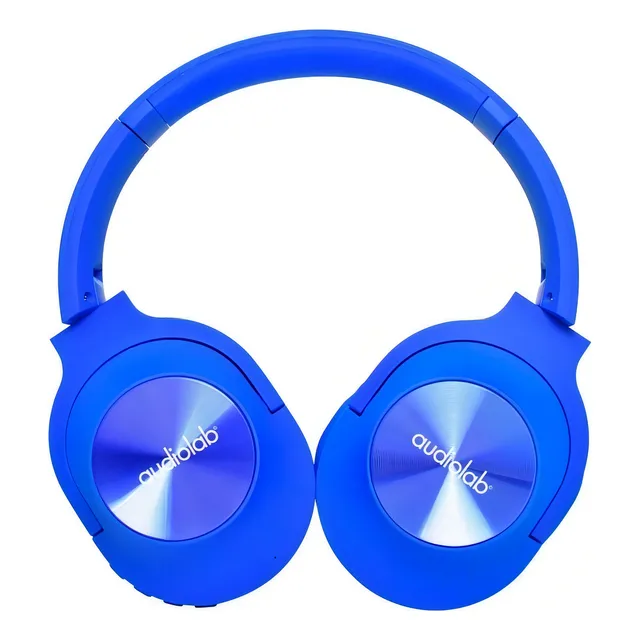 Audífonos Over Head Bluetooth Audiolab Fm Micro Sd Mp3 Color Azul
