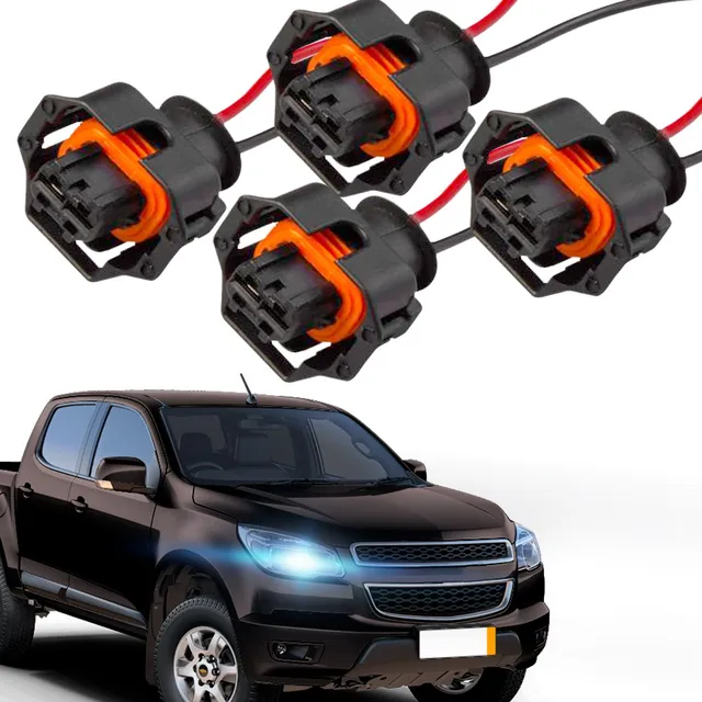 04 Conector Plug Do Bico Injetor Diesel S10 Blazer 2.8 Mwm