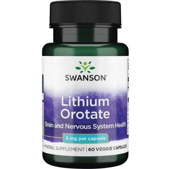 Orotato De Litio 5mg 60 Cáp Swanson