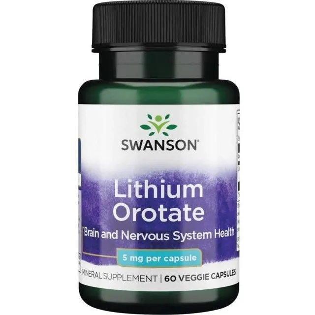 Orotato De Litio 5mg 60 Cáp Swanson