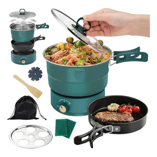 1.6l Mini Cocina Olla Sarten Electrico Multifuncional 2 En 1
