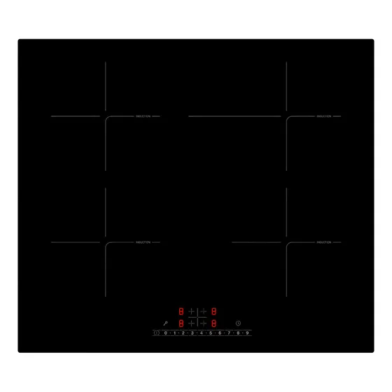 Anafe Clase A Futura De Inducción 4 Zonas 6800w Timer Color Negro