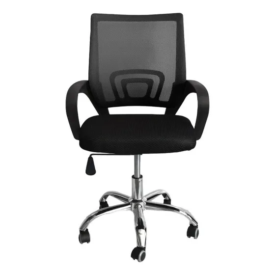 Silla de escritorio Tcweb Escritorio mesh giratoria ergonómica negra con tapizado de malla
