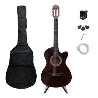 Kit Violão Cutaway Tivoli Afinador Capa Palheta Cordas Extra Cor Marrom-escuro Orientação Da Mão Destro Kit Violão Cutaway Tivoli Afinador Capa Palheta Cordas Extra Cor Marrom-escuro Orientação Da Mão Destro
