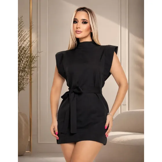 Vestido Premium Perfeito Com Cinto Curtinho Social Elegante