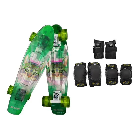 Patineta Cruiser Diseño B Penny Llantas Led + Protecciones