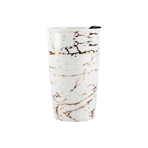 Antis Casa Taza De Café De Cerámica Con Tapa, Marble 3xj5w
